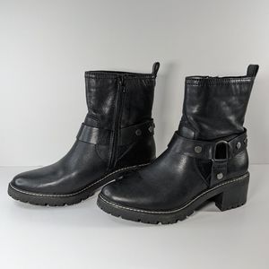 Naturalizer Tess Black Moto Ankle Boots Size 7.5M